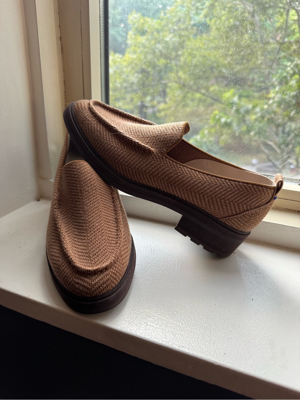 Rothy’s Lug Sole Loafers in Teak Herringbone 8.5